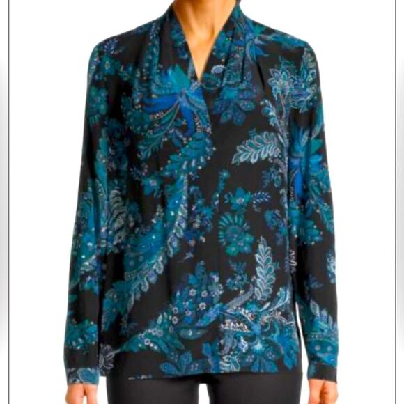 Kobi Halperin Sharlene Print Silk Blouse - Picture 1 of 7